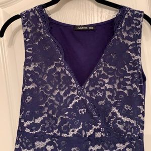 Patty Boutik Lace Top Navy Blue Medium